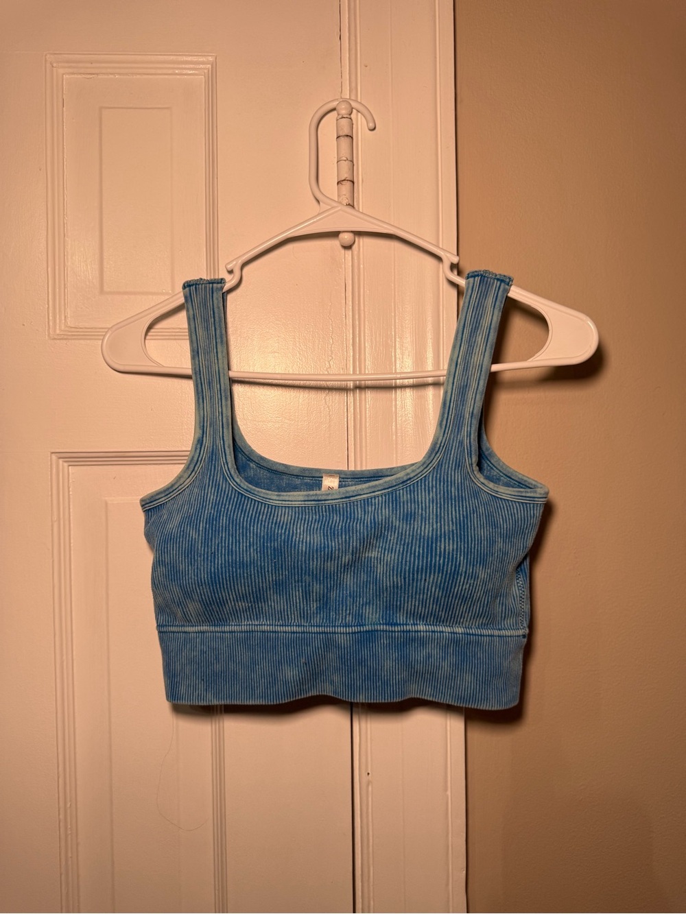 Zenana Outfitters Sky Blue Ribbed Crop Tank